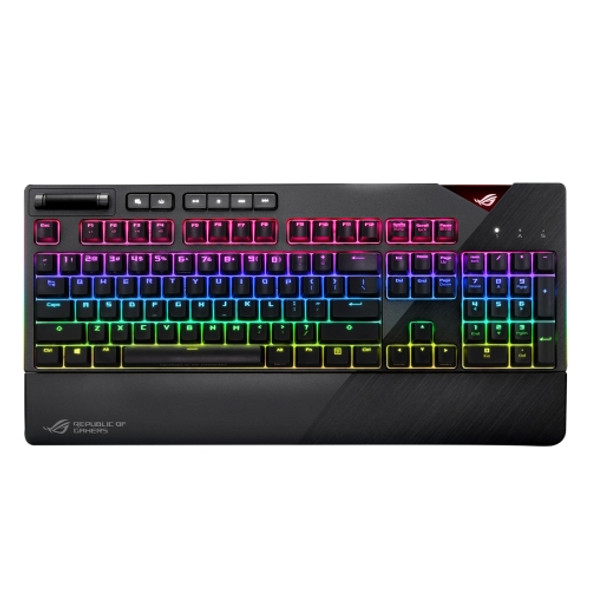 ASUS Strix Flare RGB Backlight Wired Mechanical Blue Switch Gaming Keyboard with Detachable Wrist Rest