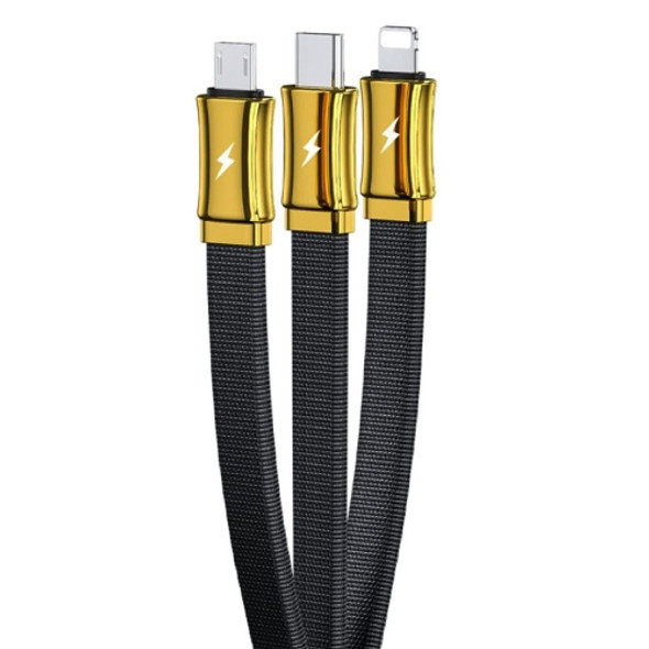 WK WDC-140 3A 3 in 1 USB to 8Pin + Micro USB + USB-C / Type-C King Super Fast Charge Series Charging Cable, Length: 1.5m