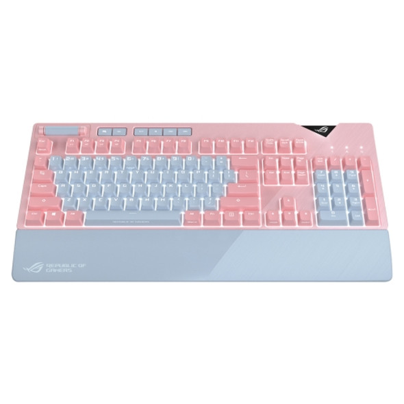 ASUS Strix Flare Pink LTD RGB Backlight Wired Mechanical Blue Switch Gaming Keyboard with Detachable Wrist Rest