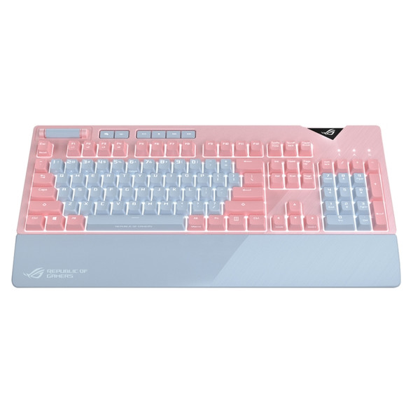 ASUS Strix Flare Pink LTD RGB Backlight Wired Mechanical Blue Switch Gaming Keyboard with Detachable Wrist Rest