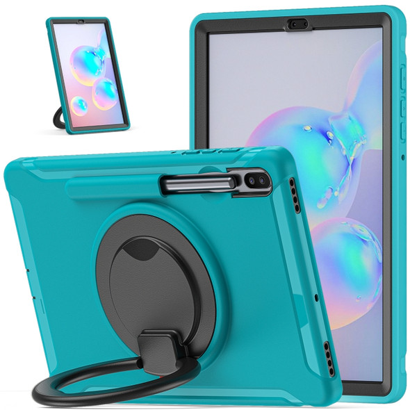 For Samsung Galaxy Tab S6 T860 Shockproof TPU + PC Protective Case with 360 Degree Rotation Foldable Handle Grip Holder & Pen Slot(Blue)