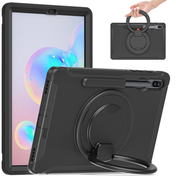 For Samsung Galaxy Tab S6 T860 Shockproof TPU + PC Protective Case with 360 Degree Rotation Foldable Handle Grip Holder & Pen Slot(Black)
