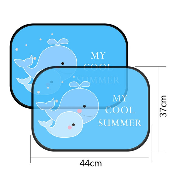 1 Pair Auto Sunshade Window Sunscreen Insulation Sunshade(Two Whales)