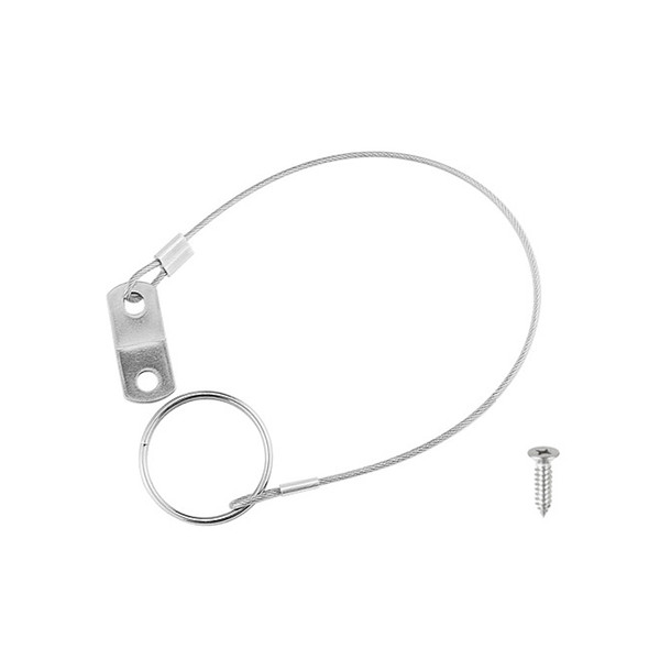 3 PCS 300mm Stainless Steel Lanyard Anti-Lost Loop with Quick Release Ring & Rubber Coating
