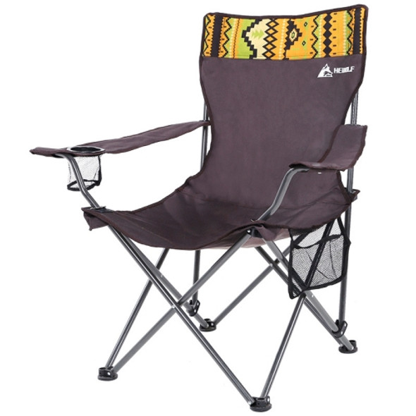 Hewolf HW-J1771 Outdoor Folding Chair Portable Fishing Stool Leisure Beach Chair(Brown)