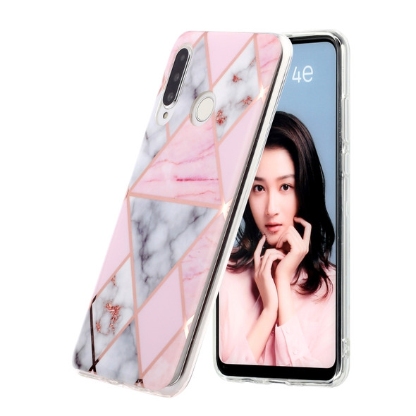 For Huawei P30 Lite Hot Stamping Geometric Marble IMD Craft TPU Protective Case(Rhombus)