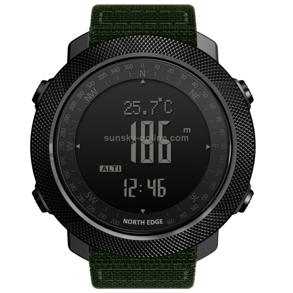 NORTH EDGE Multi-function Waterproof Outdoor Sports Electronic Smart Watch, Support Humidity Measurement / Weather Forecast / Speed Measurement(Green)