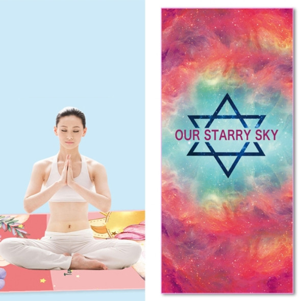Home Yoga Towel Printing Portable Non-Slip Yoga Blanket, Colour: Sky Large + Silicone
