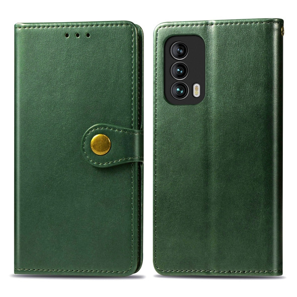 For Meizu 18 Solid Color Leather Buckle Phone Case with Lanyard & Photo Frame & Card Slot & Wallet & Stand Function(Green)