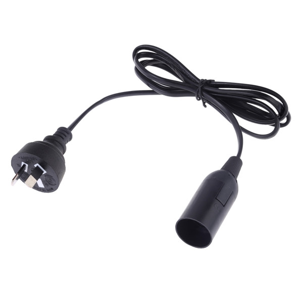 E14 Wire Cap Lamp Holder Chandelier Power Socket with 1.2m Extension Cable, AU Plug(Black)