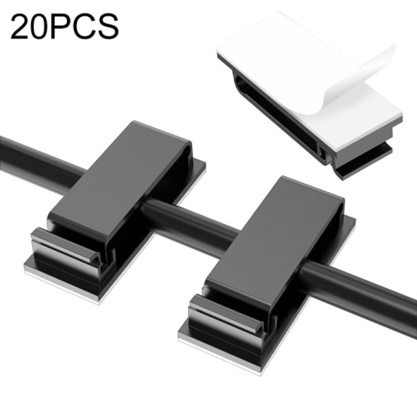 HG2613 20 PCS Desktop Data Cable Organizer Fixing Clip (Black)