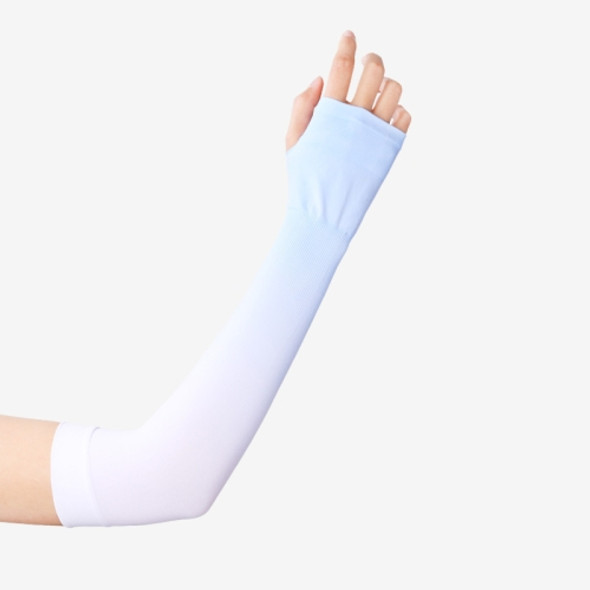 1 Pairs GOLOVEJOY HB21 Summer Ice Silk Sunscreen Sleeve Outdoor Shade Gradient Anti-UV Hand Sleeve Arm(HB21 Cloud Blue)