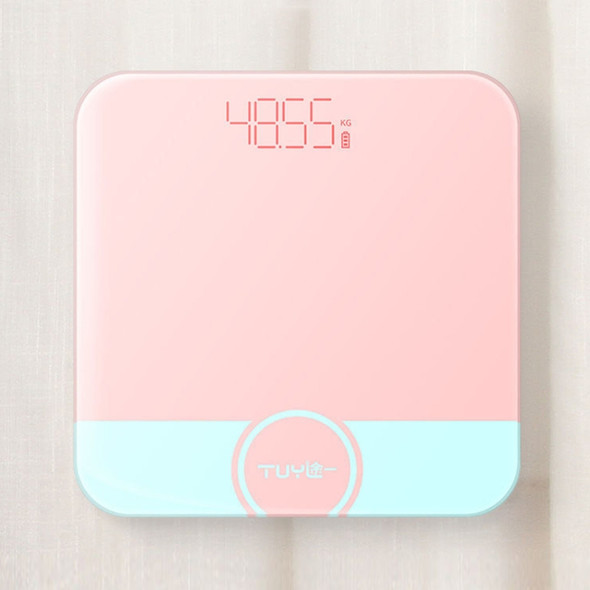 2 PCS TUY 6026 Human Body Electronic Scale Home Weight Health Scale, Size: 26x26cm( Battery Type Pink)