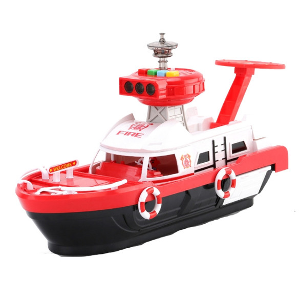 Children Education Boat Toy Storage Parking Lot Ship with Light and Sound Function, Style: Fire - 3 Cars+1 Aircraft