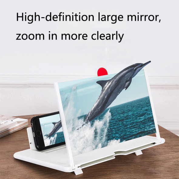 16 inch Mobile Phone Screen Magnifier With Pull-Out 3D Eye Protection High-Definition Magnifying Glass Holder(White)