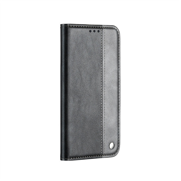 For iPhone 11 Business Solid Color Stitching Horizontal Flip Leather Case, with Holder & Card Slots & Wallet(Grey)