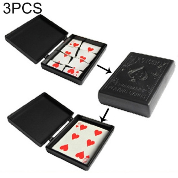 3 PCS Restore Box Broken Paper Card Case Close-up Magic Trick Toy(MG0290)(Black)
