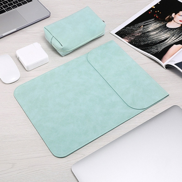 HL0008-014 Notebook Frosted Computer Bag Liner Bag + Power Supply Bag, Applicable Model: 12 inch(A1534)( Fruit Green)