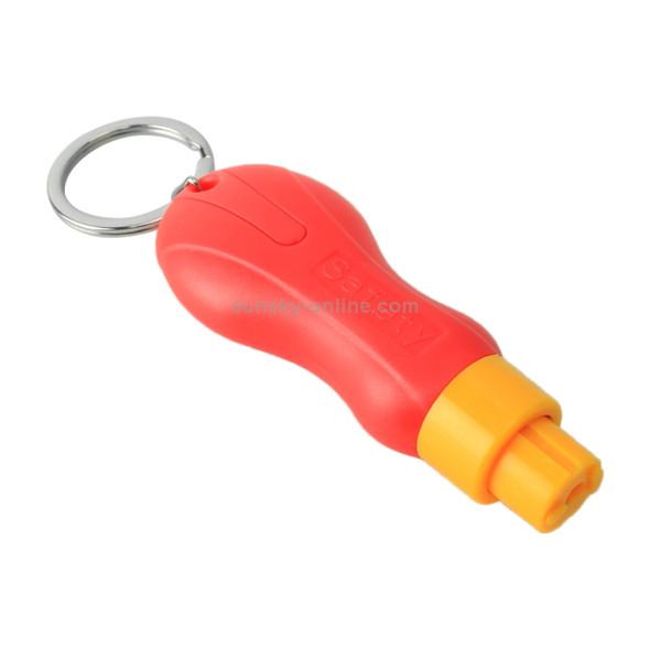 2 in 1 Mini Car Safety Rescue Hammer Life Saving Escape Emergency Hammer Seat Belt Cutter Window Glass Breaker (Red)