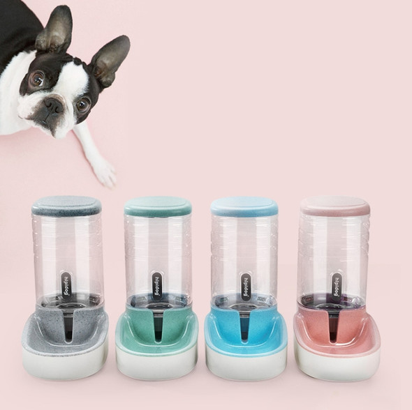 Hipidog Pet Automatic Feeder Cat & Dog Waterer Feeding Bowl Combined Grain Storage Bucket(Drinking Fountain (Blue))