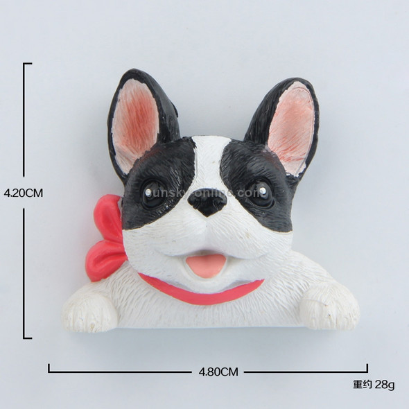 2 PCS Home Decoration Originality French Bulldog Tie 3D Magnetic Buckle Fridge Paste