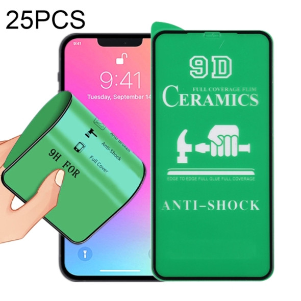 25 PCS 9D Full Screen Full Glue Ceramic Film For iPhone 13 / 13 Pro