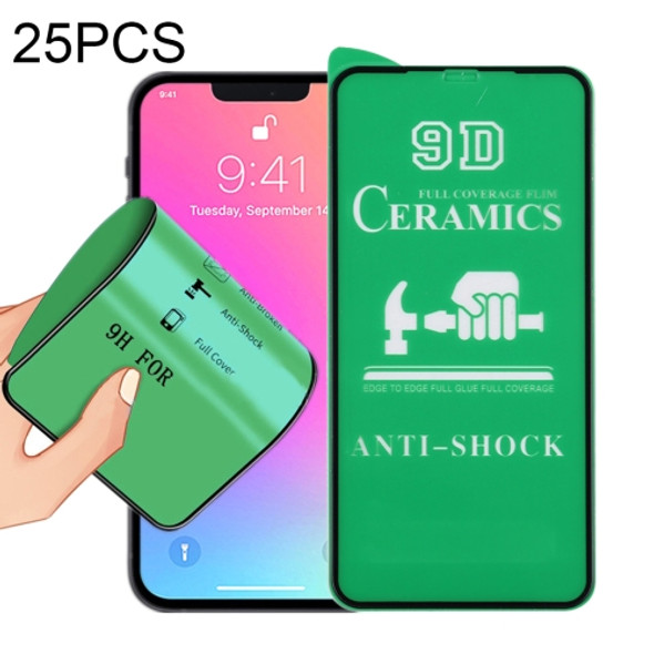 25 PCS 9D Full Screen Full Glue Ceramic Film For iPhone 13 Pro Max