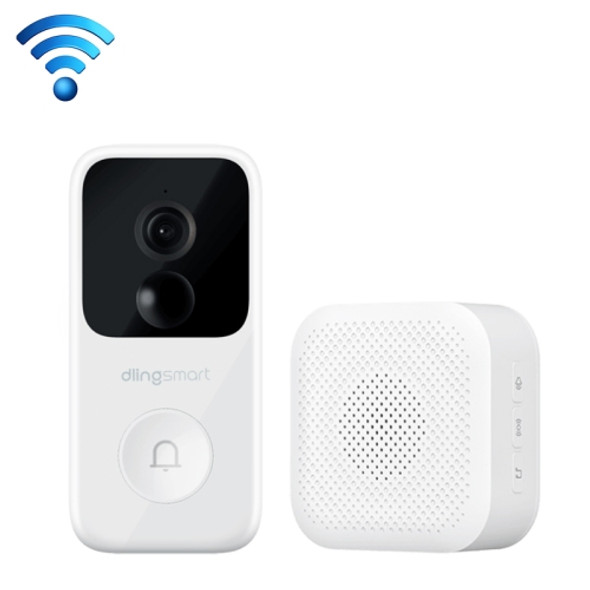 Original Xiaomi Youpin Dlingsmart 2K WiFi Smart Wireless Intercom Video Doorbell E3 Set (White)