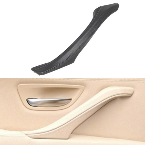 Car Leather Left Side Inner Door Handle Assembly 51417225854 for BMW 5 Series F10 / F18 2011-2017(Black)
