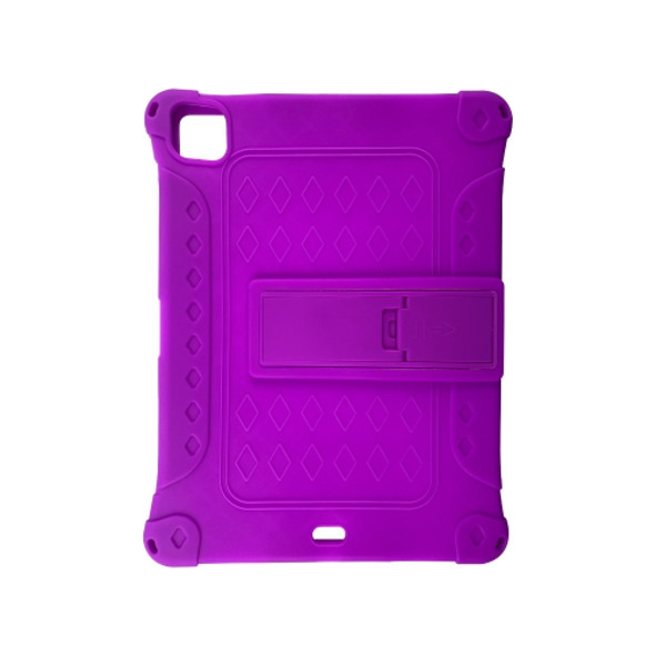 All-inclusive Silicone Shockproof Case with Holder For iPad Pro 12.9 2021 / 2020(Purple)