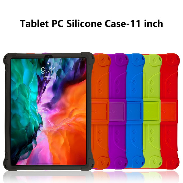 All-inclusive Silicone Shockproof Case with Holder For iPad Pro 12.9 2021 / 2020(Black)