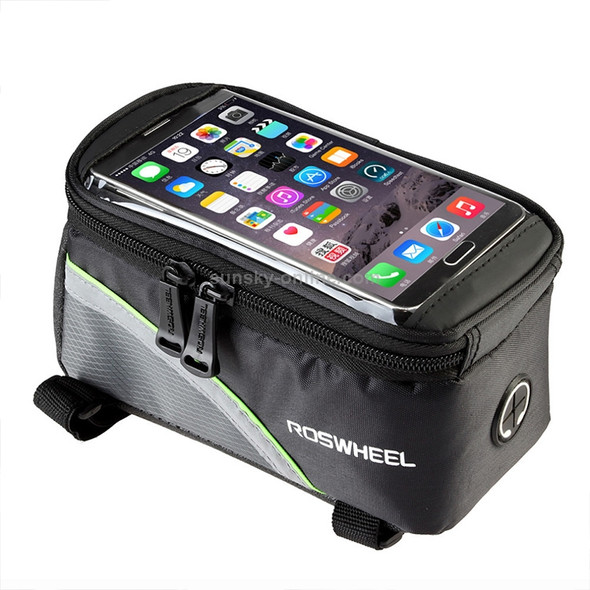 Roswheel Cycling Cell Phone Bag for 4.8 inch Mobile Phone(Black+green)