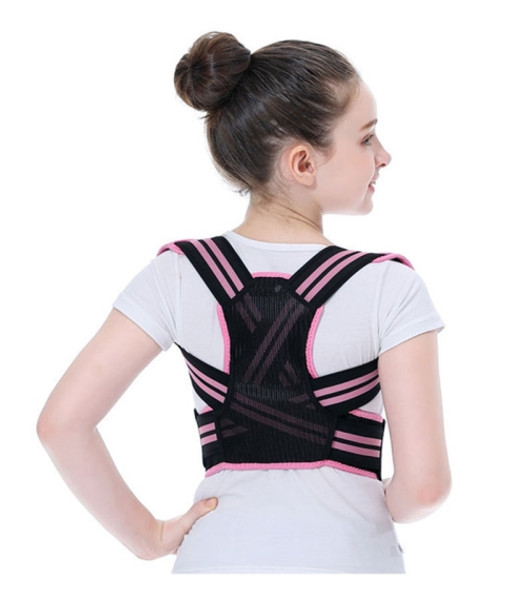 Children Kyphosis Correction Belt Strengthens Support and Fixes Straight Back Artifact, Size:L(Pink)