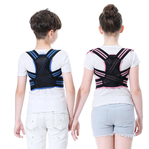 Children Kyphosis Correction Belt Strengthens Support and Fixes Straight Back Artifact, Size:M(Blue)