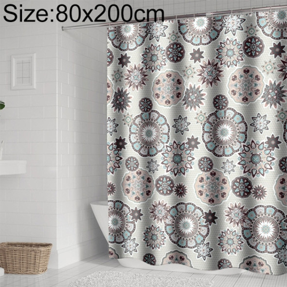 Bohemian Mandala Shower Curtains Bathroom Geometric Waterproof Bath Curtain, Size:80x200cm