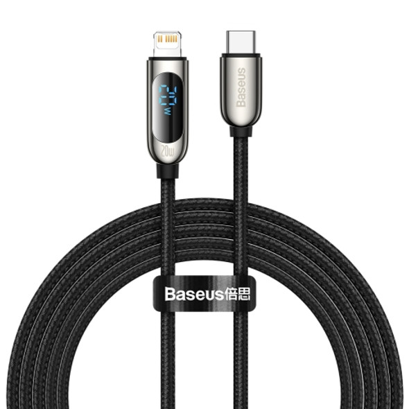 Baseus CATLSK-A01 20W USB-C / Type-C to 8 Pin Display Fast Charging Data Cable, Cable Length: 2m(Black)