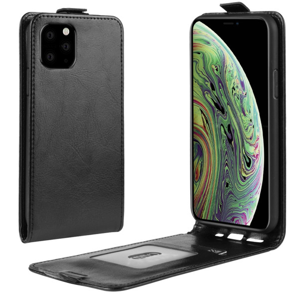 Crazy Horse Vertical Flip Leather Protective Case for iPhone 11 Pro(Black)