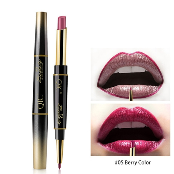 QIC Q909 2 in 1 Lipstick + Lipliner Makeup Long Lasting Cosmetics Lip Rouge(5-Berry)