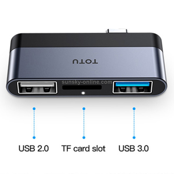 TOTU FGCR-012 Linglong Series 3 in 1 USB-C / Type-C to USB 3.0 + USB 2.0 + TF Card Slot Docking Station