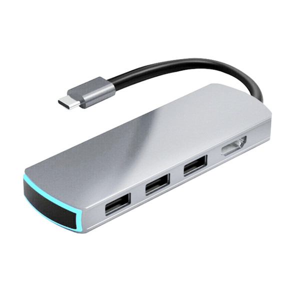 Basix Mate8 8 In 1 Multi-function Type-C / USB-C HUB Expansion Dock (Grey)