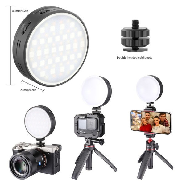 Ulanzi VIJIM R66 Mini RGB Video Light 66 LEDs 2500-9000K Full Color RGB Fill Light Magnetic Photography Shooting Light Beauty Light with Soft Diffuser