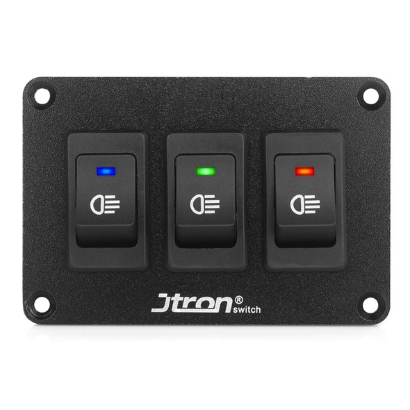 Jtron 12V 30A Fog Light Switch Panel with LED Indicator for Car RV Marine (Colour)