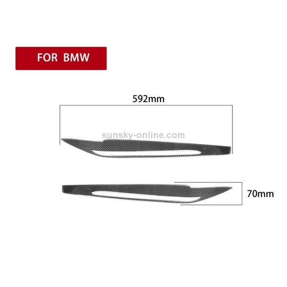 2 PCS / Set Carbon Fiber Car Lamp Eyebrow Decorative Sticker for BMW X5 / F15 2014-2018, Drop Glue Version