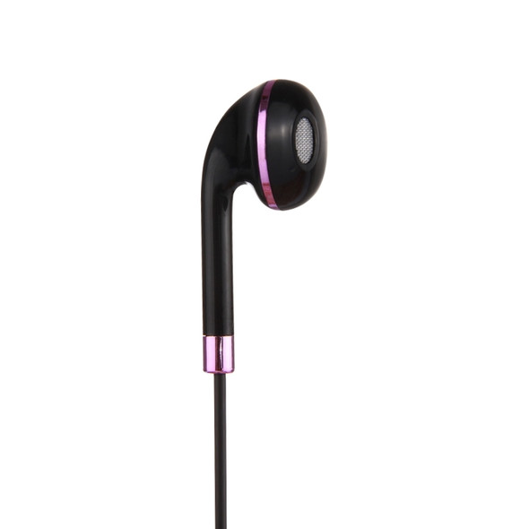 Black Wire Body 3.5mm In-Ear Earphone with Line Control & Mic, For iPhone, Galaxy, Huawei, Xiaomi, LG, HTC and Other Smart Phones(Purple)