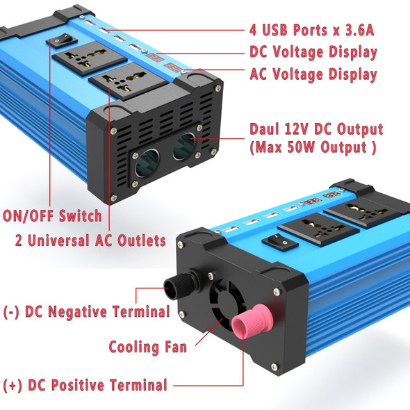 12V to 220V 600W Car Power Inverter