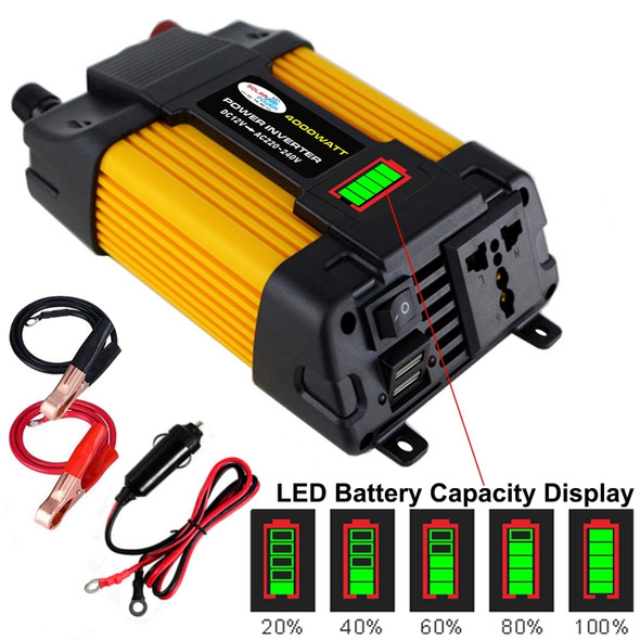 Little Wasp 12V to 220V 4000W Car Power Inverter with LED Display & Dual USB