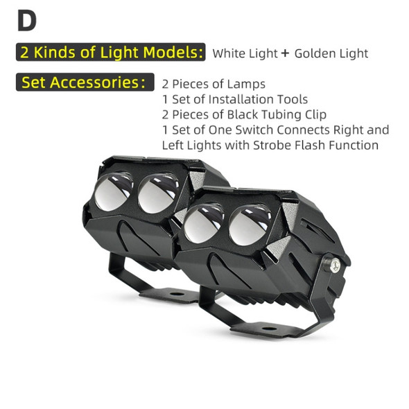 2 PCS U10 9-85V 30W Motorcycle / Car IP68 Waterproof External LED Highlight Lens Headlight Spotlight, Specification:D Suit