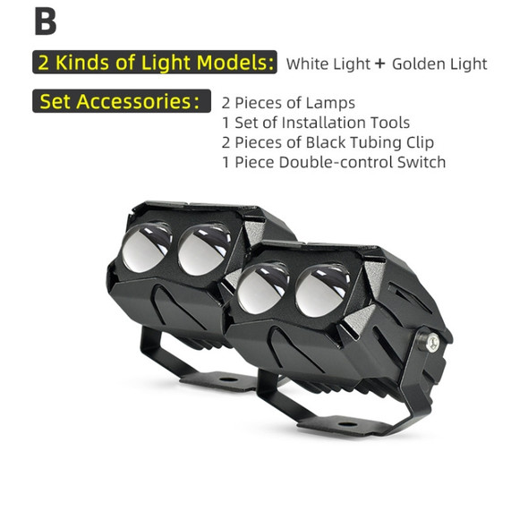 2 PCS U10 9-85V 30W Motorcycle / Car IP68 Waterproof External LED Highlight Lens Headlight Spotlight, Specification:B Suit