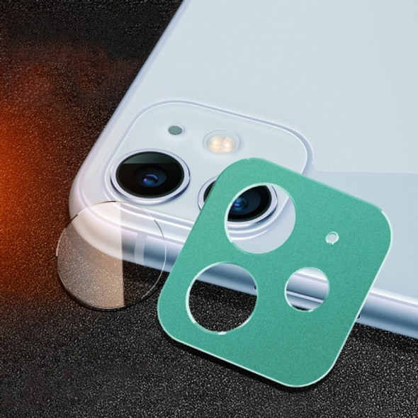 Rear Camera Lens Protection Ring Cover + Rear Camera Lens Protective Film Set for iPhone 11 (Green)