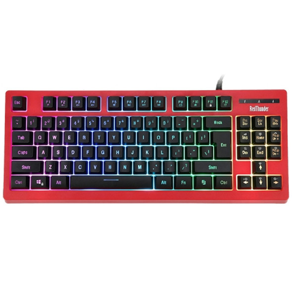 PK-870 USB Port RGB Lighting Mechanical Gaming Wired Keyboard(Red)